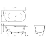Burlington Strand Wanna wolnostojąca 149,6x77,5 biały połysk SNFSB1496W