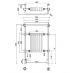 Burlington Trafalgar Grzejnik wodny Brushed Nickel/Biały R1BNKL