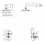  Burlington Trent Bateria natryskowa podtynkowa termostatyczna z deszczownicą 9" Gold TF1SGOLD+V17GOLD