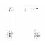 Burlington Trent Bateria natryskowa podtynkowa termostatyczna z ramieniem ściennym Brushed Nickel TF1SBNKL