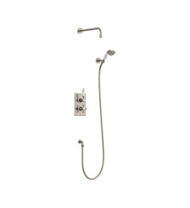 Burlington Trent Zestaw natryskowy podtynkowy termostatyczny bez deszczownicy Brushed Nickel TF2SBNKL