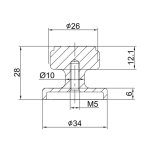 Burlington Uchwyt do szafki Chrom GUK2C