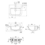 Burlington Chalfont Umywalka 55x47 biały połysk CH0551SCW