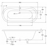Burlington Windsor Wanna wolnostojąca 170x75 bez nóżek biała E3