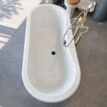   Burlington Windsor Wanna wolnostojąca 170x75 cm biała z odpływem i nogami czarnymi E3+L3B+1610008NS WYPRZEDAŻ EKSPOZYCJI!!