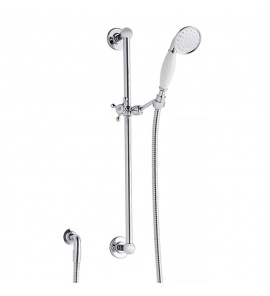 Burlington Drążek prysznicowy ze słuchawką, wężem i kolankiem ścienny chrom V12