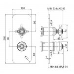 Carlo Frattini Elizabeth Bateria wannowo-natryskowa termostatyczna podtynkowa z przełącznikiem 2/3 wylotów Chrom F5089X7CR