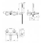 Carlo Frattini Mast Bateria wannowa z zestawem natryskowym Chrom F3134CR