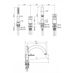 Carlo Frattini Mast Bateria wannowa 4-otworowa Chrom F3144CR