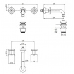 Carlo Frattini Maxima Bateria umywalkowa podtynkowa z korkiem Chrom F5321L/5CR