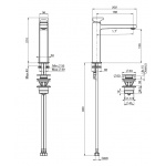 Carlo Frattini Next Bateria umywalkowa jednouchwytowa wysoka z korkiem Chrom F3931LNCR