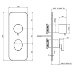 Carlo Frattini Next Bateria wannowo-natryskowa podtynkowa z przełącznikiem 2/3 wylotów Chrom F3939X6CR
