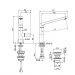 Carlo Frattini Nomos Go Bateria umywalkowa jednouchwytowa z korkiem Chrom F4161MCR