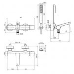 Carlo Frattini Nomos Go Bateria wannowo-natryskowa z zestawem natryskowym Chrom F4164CR