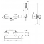 Carlo Frattini Nomos Go Bateria natryskowa z zestawem natryskowym Chrom F4165CR