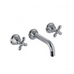 Carlo Frattini Olivia Bateria umywalkowa ścienna 3-otworowa z korkiem Chrom F5001/5CR