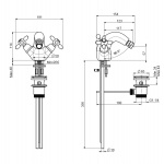 Carlo Frattini Olivia Bateria bidetowa z automatycznym korkiem Chrom F5042CR