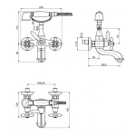 Carlo Frattini Olivia Bateria wannowo-natryskowa z zestawem natryskowym Chrom F5004CR