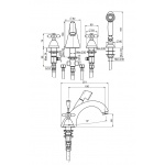 Carlo Frattini Olivia Bateria wannowa 4-otworowa z zestawem natryskowym Chrom F5014CR