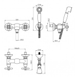 Carlo Frattini Olivia Bateria natryskowa ścienna z zestawem natryskowym Chrom F5005CR