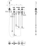 Carlo Frattini Park Line Bateria wannowa 4-otworowa chrom F1324/1CR