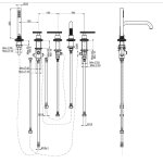 Carlo Frattini Park Line Bateria wannowa 5-otworowa chrom F1324CR