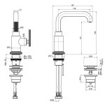 Carlo Frattini Park Line Bateria umywalkowa z korkiem klik klak chrom F1321CR