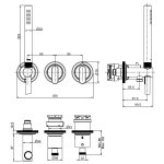 Carlo Frattini Park Line Bateria wannowa/prysznicowa termostatyczna podtynkowa z zestawem prysznicowym element zewnętrzny chrom F1319WX9CR