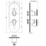 Carlo Frattini Park Line Bateria prysznicowa podtynkowa z przełącznikiem 2/3-drożnym element zewnętrzny chrom F1309X6CR