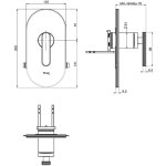 Carlo Frattini Park Line Bateria wannowa/prysznicowa podtynkowa element zewnętrzny chrom F1309X1CR