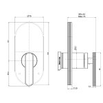 Carlo Frattini Park Line Bateria wannowa/prysznicowa podtynkowa element zewnętrzny chrom F1309E1CR