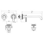Carlo Frattini Park Line Bateria umywalkowa podtynkowa z korkiem klik klak element zewnętrzny chrom F1301WZX9CR