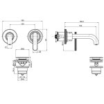 Carlo Frattini Park Line Bateria umywalkowa podtynkowa z korkiem klik klak element zewnętrzny chrom F1301WX9CR