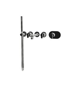 Carlo Frattini Park Line Bateria wannowa termostatyczna podtynkowa ze słuchawką, wężem i wylewką element zewnętrzny chrom F1379X2CR