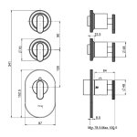 Carlo Frattini Park Line Bateria prysznicowa termostatyczna podtynkowa element zewnętrzny chrom F1353X2CR