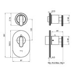 Carlo Frattini Park Line Bateria prysznicowa termostatyczna podtynkowa element zewnętrzny chrom F1353X1CR