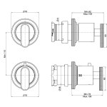 Carlo Frattini Park Line Bateria prysznicowa termostatyczna podtynkowa z przełącznikiem 2-drożnym element zewnętrzny chrom F1333N7CR