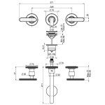 Carlo Frattini Park Line Bateria umywalkowa 3-otworowa podtynkowa z korkiem klik klak element zewnętrzny chrom F1331L/5CR