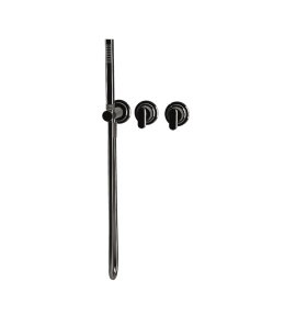 Carlo Frattini Park Line Bateria wannowa/prysznicowa podtynkowa z zestawem prysznicowym element zewnętrzny black chrome F1319WX8CN