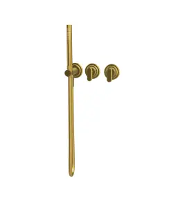 Carlo Frattini Park Line Bateria wannowa/prysznicowa podtynkowa z zestawem prysznicowym element zewnętrzny brushed gold F1319WX8OS