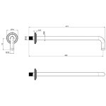Carlo Frattini Park Line Ramię ścienne 45 cm chrom F1338.45CR