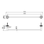 Carlo Frattini Park Line Uchwyt na ręcznik 60 cm chrom F6300/60CR