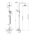 Carlo Frattini Serie 22 Bateria natryskowa z deszczownicą i zestawem natryskowym Chrom F3835/2CR