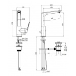 Carlo Frattini Serie 4 Bateria umywalkowa jednouchwytowa z korkiem Chrom F3781FNCR
