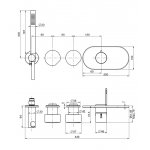 Carlo Frattini So Bateria natryskowa podtynkowa Chrom F3178X2CR