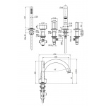 Carlo Frattini So Bateria wannowa 5-otworowa Chrom F3174CR