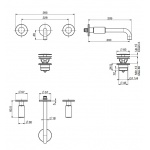 Carlo Frattini So Bateria umywalkowa 3-otworowa podtynkowa Chrom F3191L/5CR