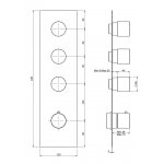 Carlo Frattini Spillo Steel Bateria podtynkowa termostatyczna z 3 zaworami wyjścia Stal nierdzewna F3089X3INOX