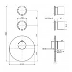 Carlo Frattini Spillo Steel Bateria podtynkowa termostatyczna z 2 zaworami wyjścia Stal nierdzewna F3083X2INOX