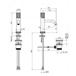 Carlo Frattini Spillo Tech Bateria umywalkowa jednouchwytowa z korkiem automatycznym Chrom F3031XSVCR